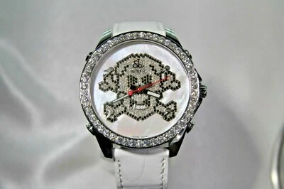 Jacob & Co Five 5 Time Zone 47 MM Diamond Bezel Skull White Dial Watch JC-SKULL7 - Image 1 of 4