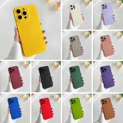 Étui Coque Souple Antichoc en Silicone Pour iPhone 16 Pro Max 15 14 13 12 11 8 7