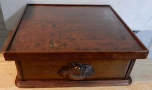 Beautiful Large Antique Burl Walnut Dresser Top Box - Picture 1 of 12