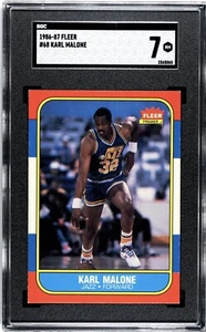 1986-87 FLEER KARL MALONE RC #68/SGC 7 (NM) grado professionale/FANTASTICO! ┥ - Foto 1 di 2