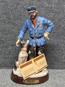 Emmett Kelly Jr Collection Figurine - Police Officer Clown w/ Dog On Base - Picture 1 of 8