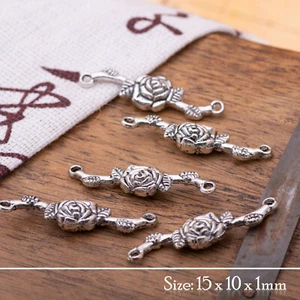 5 Tibetan Silver Antique Vintage Flower Rose Style Charms Pendant Steampunk 008s - Picture 1 of 1