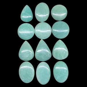 12 Pcs Natural Amazonite 29-38mm Cabochons Untreated Loose Gemstones for Jewelry - Picture 1 of 7
