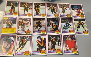 1980-81 O-Pee-Chee Vancouver Canucks 17 cartas equipo set/lote. - Imagen 1 de 1