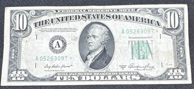 FR 2011A** $10 1950 A Federal Reserve Note US - Star Note - Boston - Image 1 of 2