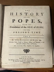 1748 History Of The Popes Volume I; As Is - Imagen 1 de 8