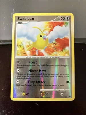 Pokémon TCG Swablu SH5 Platinum Shiny Reverse Holo Rare LP Condition - Image 1 of 4