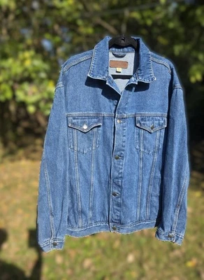 Chaqueta Jean Trucker PORT AUTHORITY para hombre talla XL azul denim usada en excelente estado Foto 1 de 4