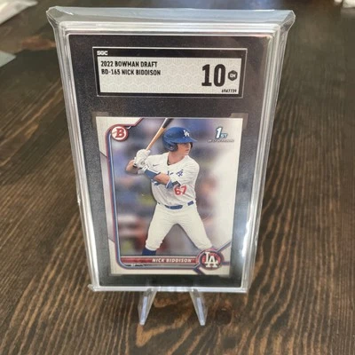 SGC 10! 2022 1st Bowman - Nick Biddison RC Dodgers - Image 1 of 4