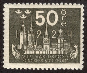 SCHWEDEN 1924, SC-206, F/VF MNH** 50o U.P.U, scv 45,00 $ *Bay Briefmarken* - Bild 1 von 2