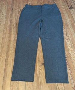 Eileen Fisher Pull On Pants Size L Gray 28.5" Inseam Organic Cotton Stretch - Picture 1 of 12