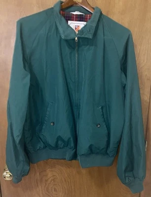 Jaqueta Bombardeiro Baracuta Masculina Vintage 44 R Verde Harrington Xadrez Forrada - Imagem 1 de 4