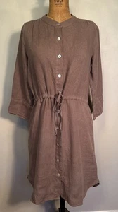 Allen Allen 100% Linen Shirt Dress Boho Lagenlook Beach Classic Minimalist XS - Picture 1 of 11
