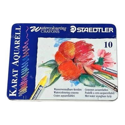 Juego de 10 crayones acuarela Staedtler Karat en estuche metálico  Foto 1 de 4