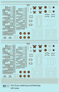 K4 HO 1:87 Scale Decals Fire Engine Truck Markings Bronze, Silver and Black - Picture 1 of 3