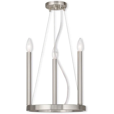 Livex Lighting 40243-91 Alpine Mini Chandelier Brushed Nickel - Image 1 of 4