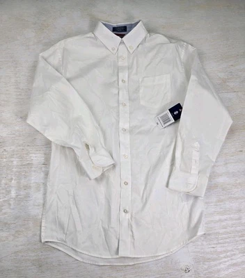 Nueva Camisa Izod Para Niños Manga Larga Con Botones Blanca Sólida Talla XL 18/20 Ajuste Regular Foto 1 de 4