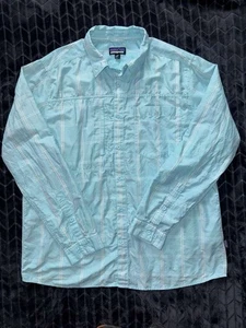 Patagonia Men's Blue Plaid Long Sleeve Shirt Pockets Size X-Large - Picture 1 of 10