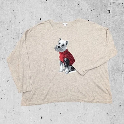 Camisa Suéter Mujer J Jill Talla 1X Miniatura Schnauzer Perro Foto 1 de 4