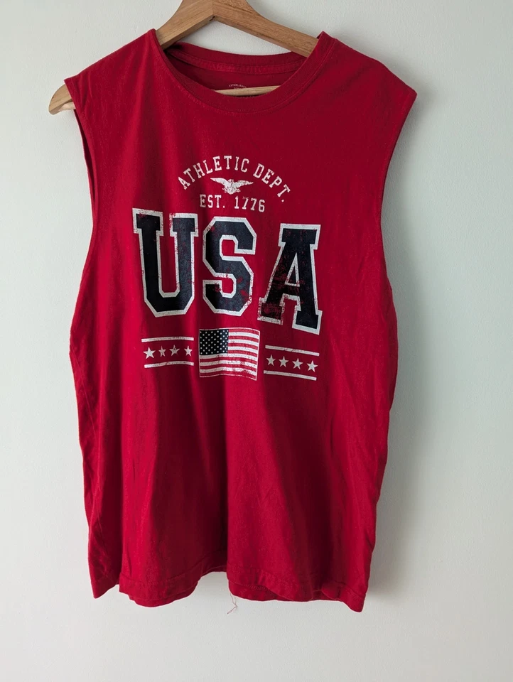 faded glory vintage sleeveless t shirt size M red USA - Image 1 of 2