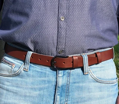 Ceinture homme en cuir, Ceinture en cuir de qualité pour homme - Photo 1/4