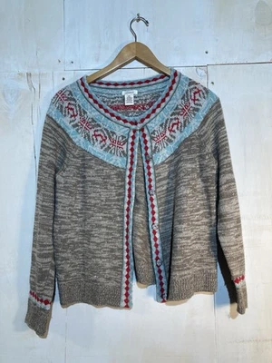 Catálogo Sundance Lana Cachemira Suéter Cárdigan Mujer Faire Isle XS Foto 1 de 4