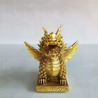 China Fengshui Brass Lucky Fly Qilin Auspicious Beast Kylin Statue Decor Dragon
