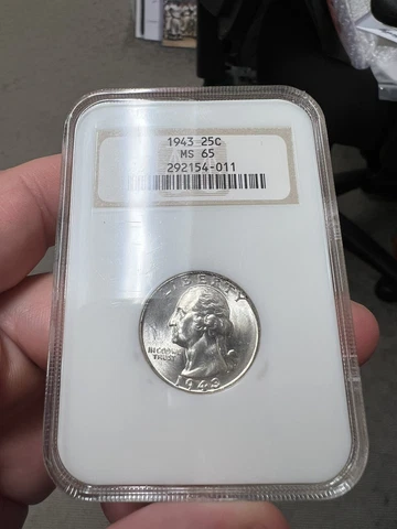 1943 Washington Quarter NGC MS65 Cover