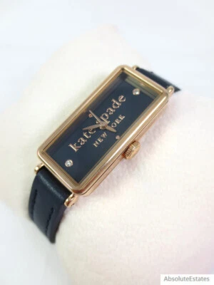 NUEVO Reloj Kate Spade Rosedale Oro Rosa Esfera Azul Marino Correa de Cuero KSW1791 NUEVO SIN ETIQUETAS Foto 1 de 4