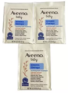 Aveeno Baby Eczema Therapy Soothing Bath Treatment 3 Bath Packets 0.75 Oz each - Picture 1 of 3