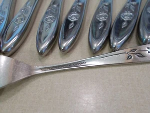 ONEIDA COMMUNITY EDELSTAHL ROSE BESTECK SET SERVICE 12 TLG BLUME JUGENDSTIL - Bild 1 von 12