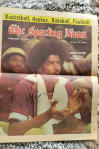 1977 SIGNED SPORTING NEWS COVER JULIUS DR J ERVING 76ERS NETS SQUIRES ABA HOF - Picture 1 of 1