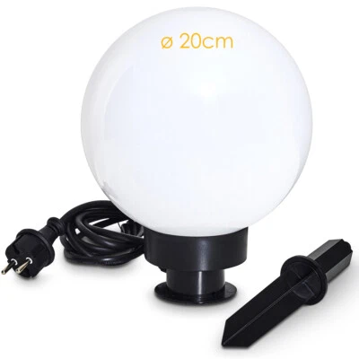 Kugelleuchte 4er Set Erdspieß Außen Steh Lampe Veranda Garten Hof Terrasse Weiß - Bild 1 von 4