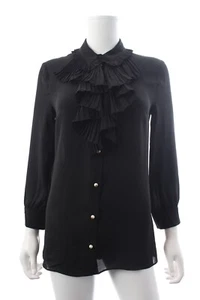 Gucci Ruffle-Trimmed Silk Blouse / Black - Picture 1 of 4