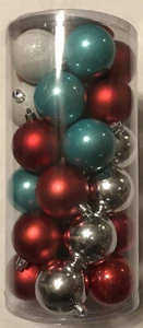 Red, Silver, White & Blue Christmas Tree Balls Ornaments, Home Decor 30-Pack NEW - Picture 1 of 5
