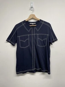 Stella McCartney Tshirt Blouse Pocket Stitch Detail Size IT 40 UK Small Blue - Picture 1 of 9