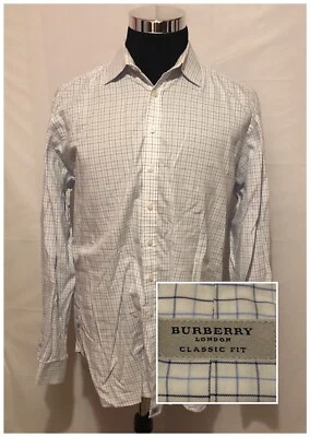 Camisa de vestir Burberry London para hombre calce clásico con botones delanteros talla 17/43 (A4) Foto 1 de 4
