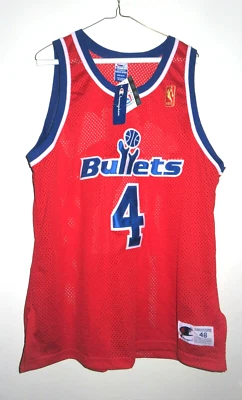 Camiseta autêntica Chris Webber Washington Bullets Wizards Champion 48 logotipo dourado - Imagem 1 de 4