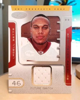 2002 Fleer Hot Prospects JERSEY 0828/1000 Ladell Betts #105 Rookie IOWA HAWKEYES - Image 1 of 2