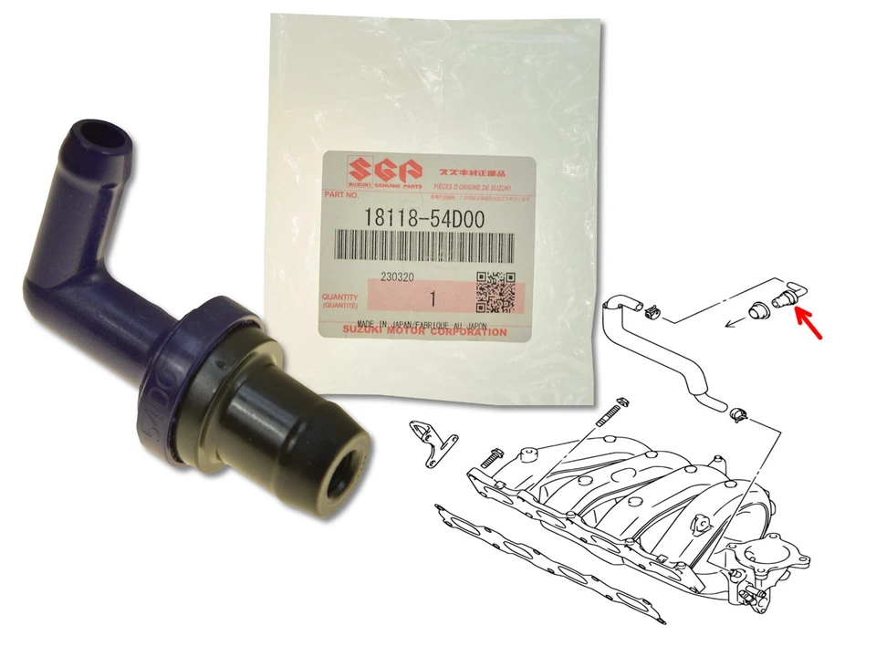 PCV Valve 18118-54D00 OE for Suzuki Grand Vitara Ignis Jimny Liana Swift Sx4 - Image 1 of 1