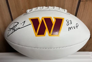JOE THEISMANN AUTO SIGNED WHITE PANEL FOOTBALL! INSCRIBED "83 MVP" BAS WITNESSED - Picture 1 of 3