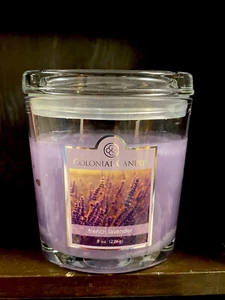 Colonial Candle “FRENCH LAVENDER” 8oz 2 Wick Glass Oval Jar New HTF - Picture 1 of 1