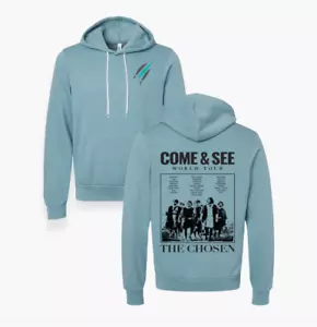 The Chosen Come and See World Tour Hooded Sweatshirt SZ S Stone Wash Blue NEW - Picture 1 of 3