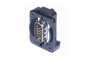 Switchcraft EHHD15MMB 15-Pin HD D-sub Connector, Black, Feed Thru Male to Male - Picture 1 of 1
