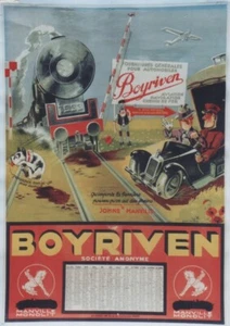 "FOURNITURES BOYRIVEN" Affiche-calendrier originale entoilée 1933 VIC 54x76cm - Picture 1 of 1