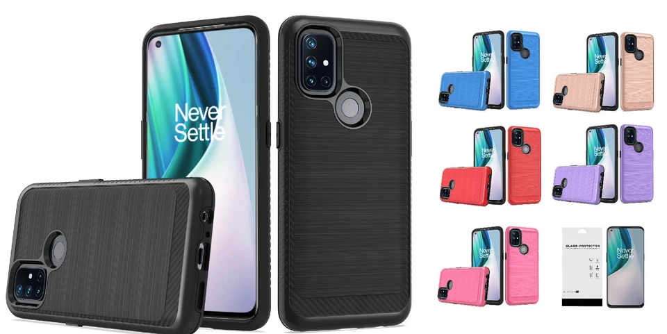 For OnePlus Nord N10 5G BE2029 Slim Lining Hybrid Case Cover + Tempered Glass - Image 1 of 1