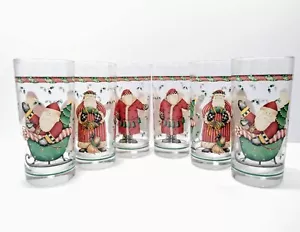 Juego de 6 gafas de Santa y trineo Sakura Debbie Mumm 16 oz. - 6,5" de alto - Imagen 1 de 8