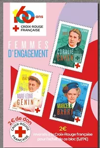 france 2024 Women Commitment RED CROSS 160 years 1864 Coralie Cahen ms3v mnh - Picture 1 of 1