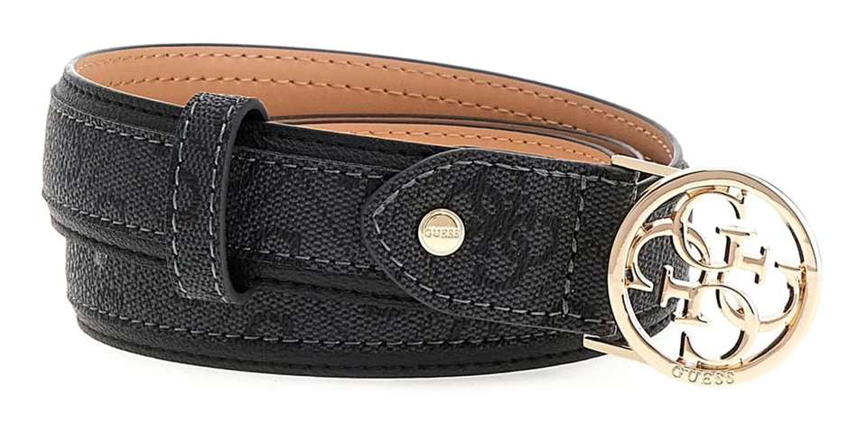 GUESS Kerima Adjustable Pant Belt H30 W85 Gürtel Coal Logo dunkelgrau schwarz - Bild 1 von 1