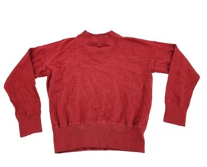 Madewell Longsleeve Red Mock Neck Cropped Banded Bottom Sweater Top sz S - Picture 1 of 5